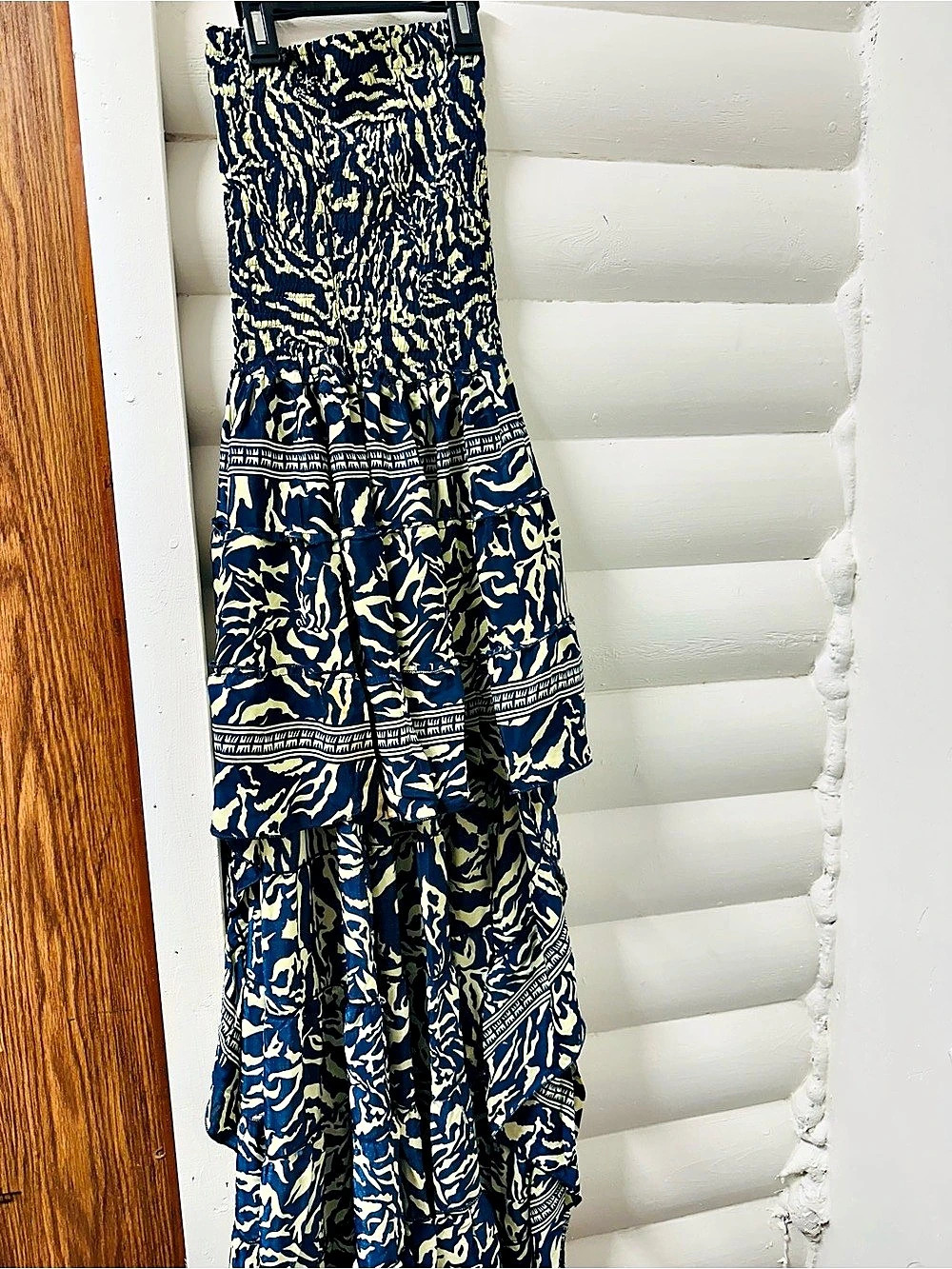 Blue & Yellow Floral Maxi High low Dress